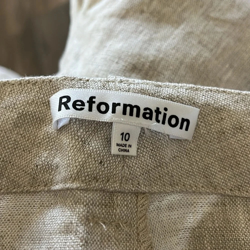 NEW Reformation Freddie Wide Leg Linen Pants 10